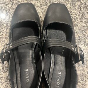 Torrid Black Flats with Buckle Detail